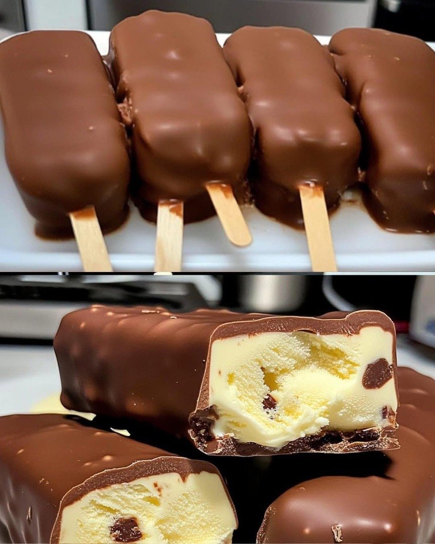 Homemade Popsicle with Chocolate Shell: A Very Refreshing Dessert-I Made It at Home and Everyone Loved the Flavor