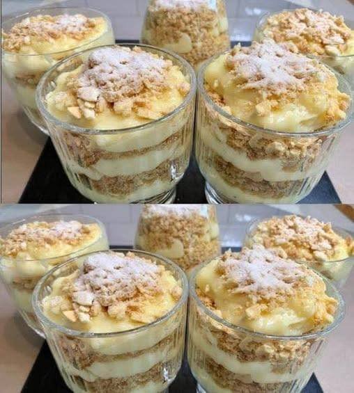 Creamy dessert in a glass: Easy, quick and tasty recipe, I always make it here at home