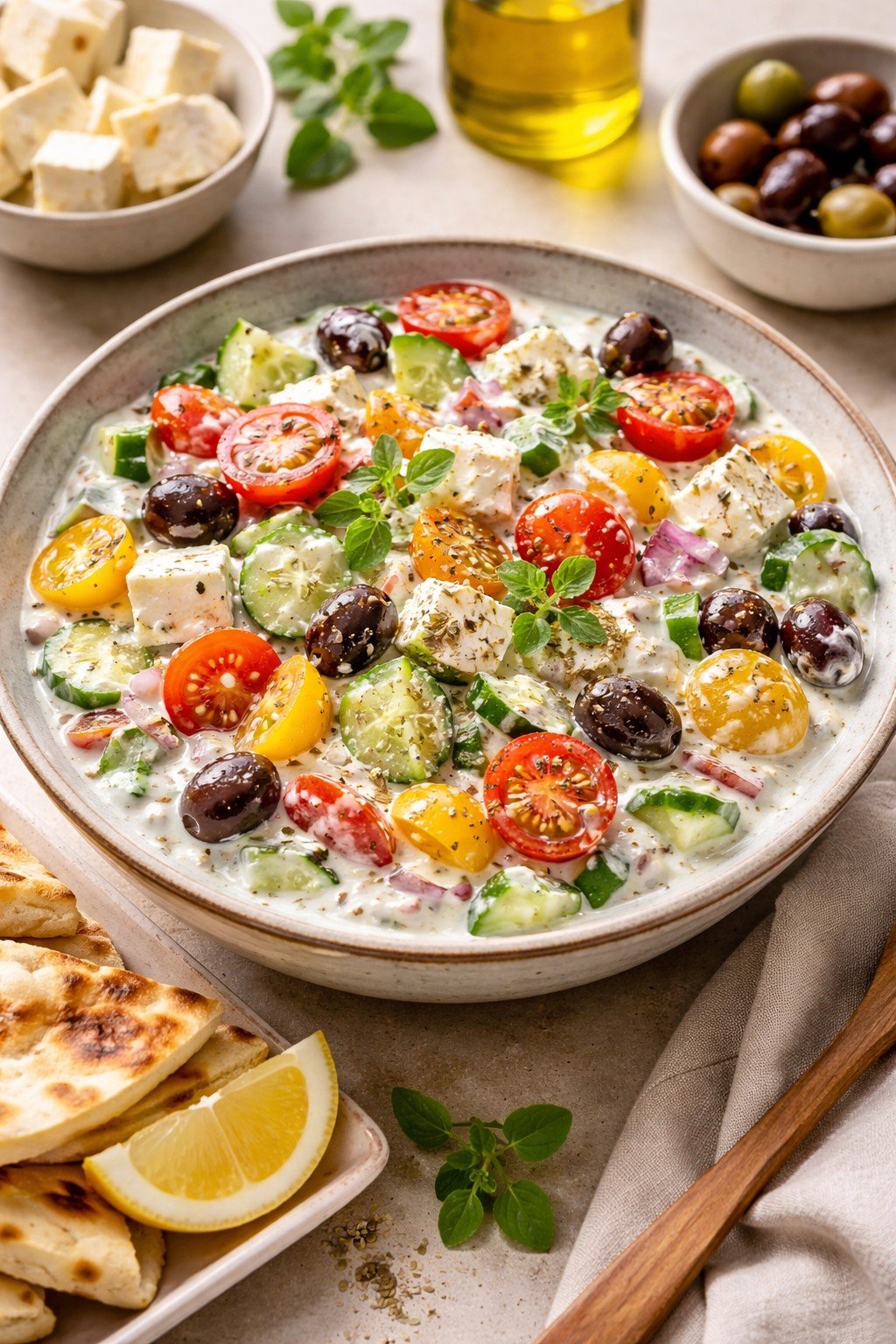 🥗 Greek Salad with Yogurt Dressing