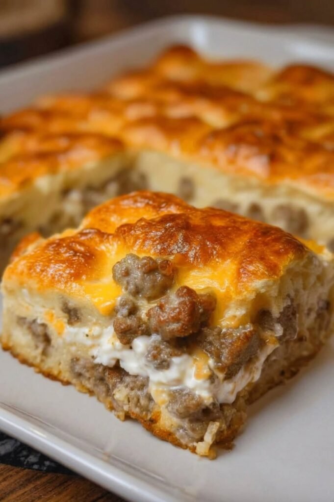 3-Ingredient Sausage & Cream Cheese Casserole