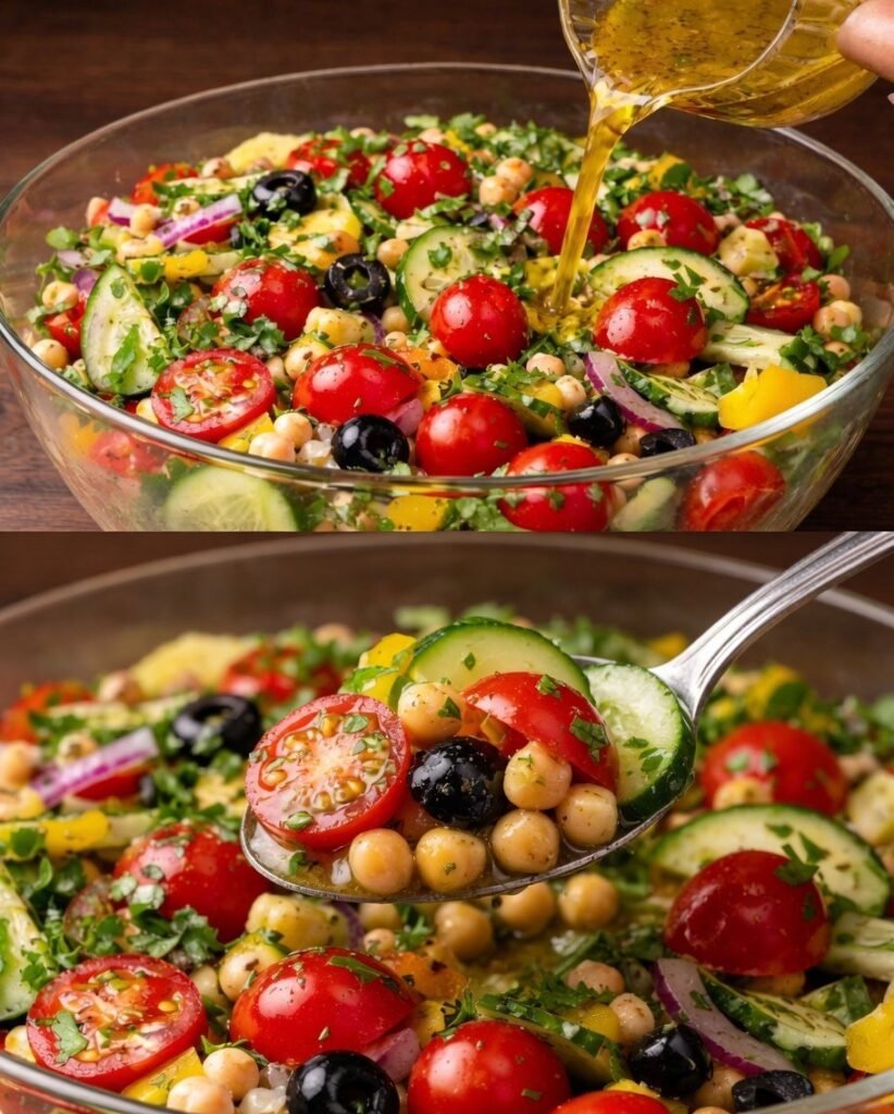 Mediterranean Chickpea Salad in 5 Minutes