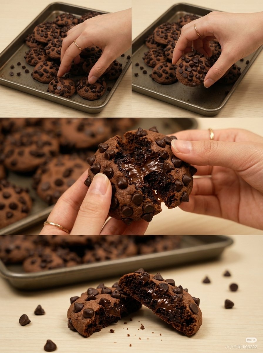 Gooey Double Chocolate Chip Cookies