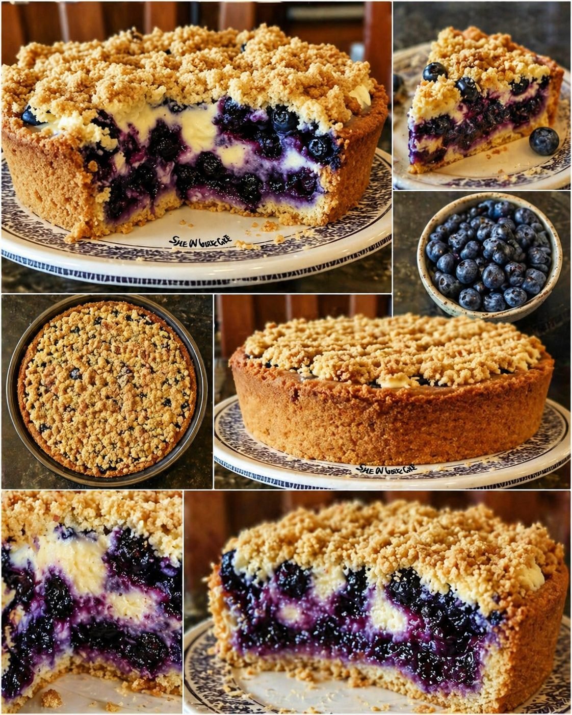 Blueberry Cream Cheese Crumb Tart
