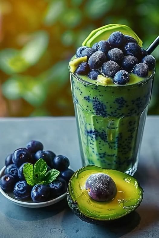 Creamy Blueberry Avocado Green Smoothie