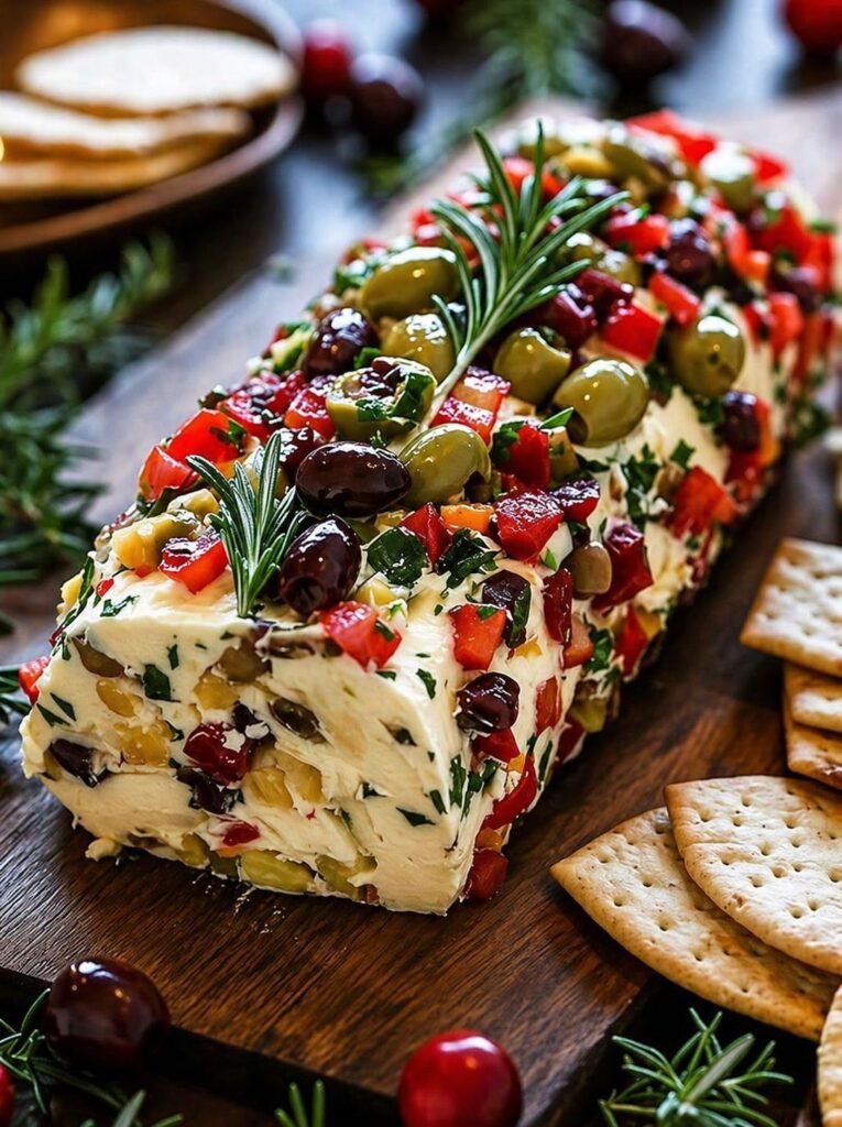 🧀🌿 Festive Cream Cheese Appetizer Log