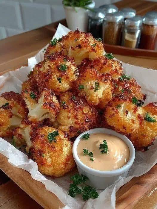 Crispy Garlic Parmesan Roasted Cauliflower