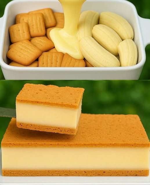 No-Oven Banana Condensed Milk Cake
