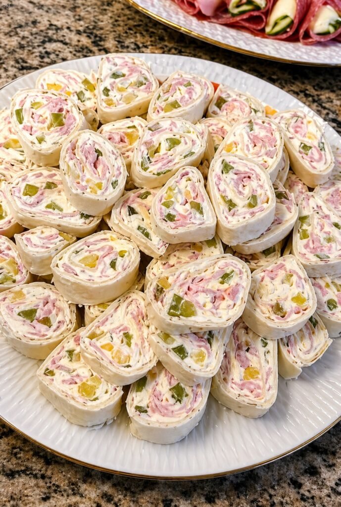 🌯 Creamy Ham & Veggie Tortilla Pinwheels Recipe 🌯