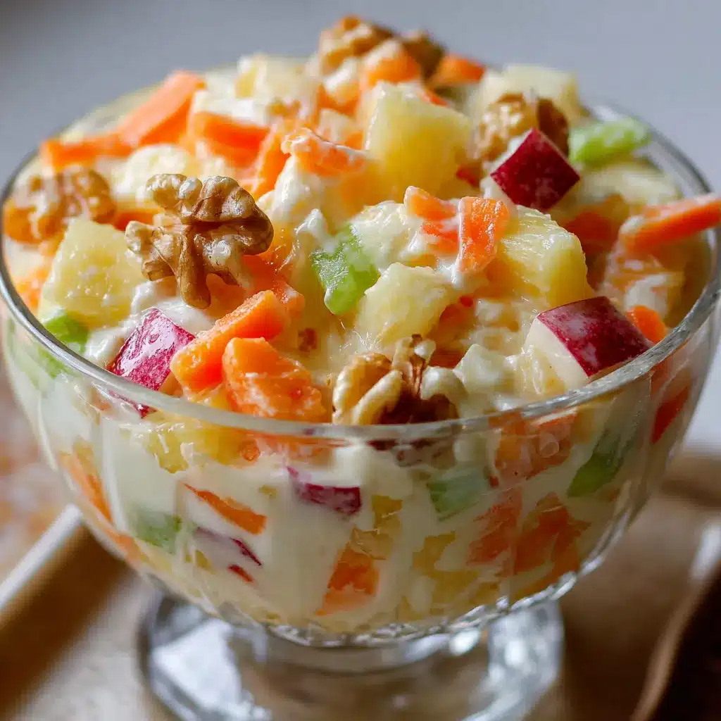 Fruit salad with condensed milk and half cream