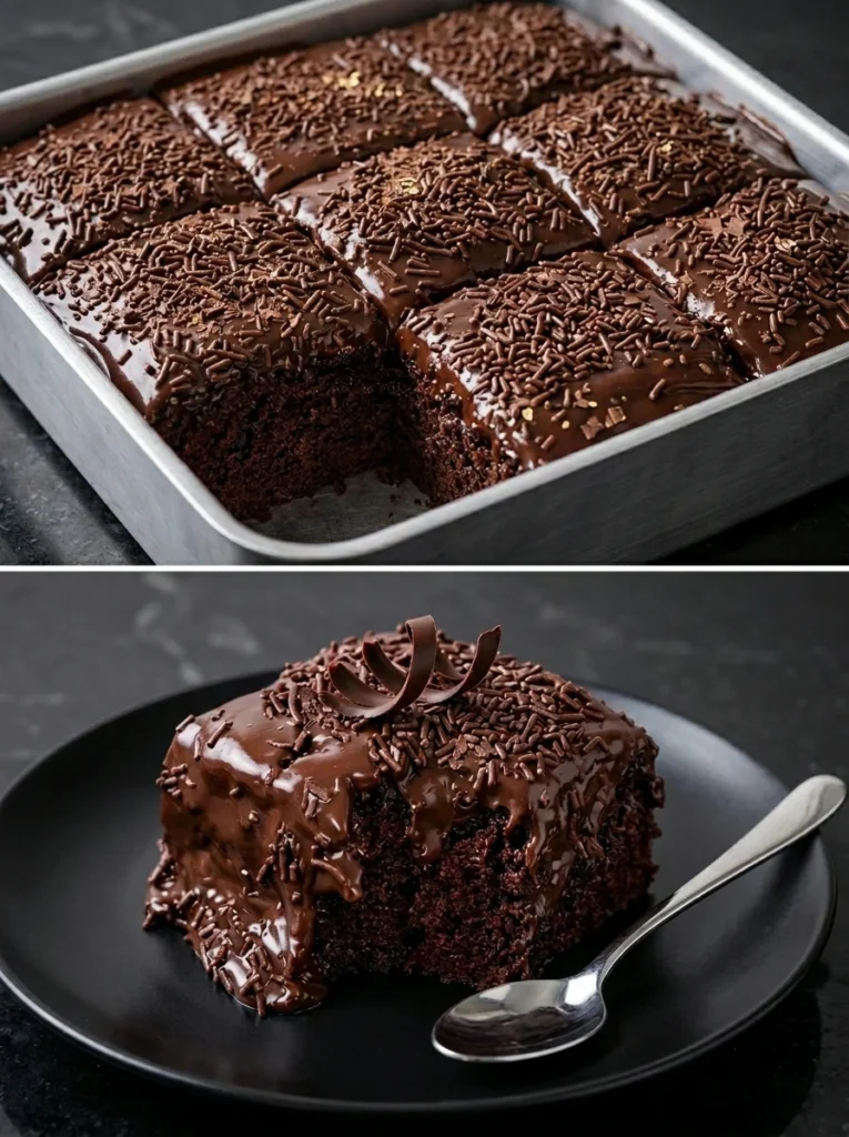 Ultimate Chocolate Fudge Tray Cake