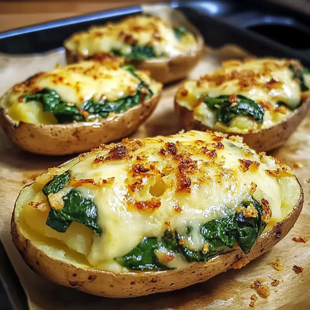 Baked Potatoes with Spinach