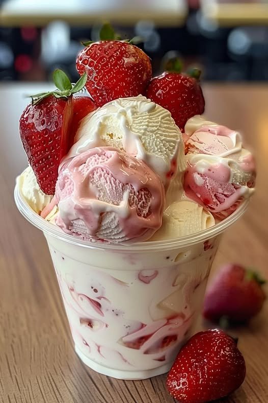 Strawberry Swirl Cream Cup