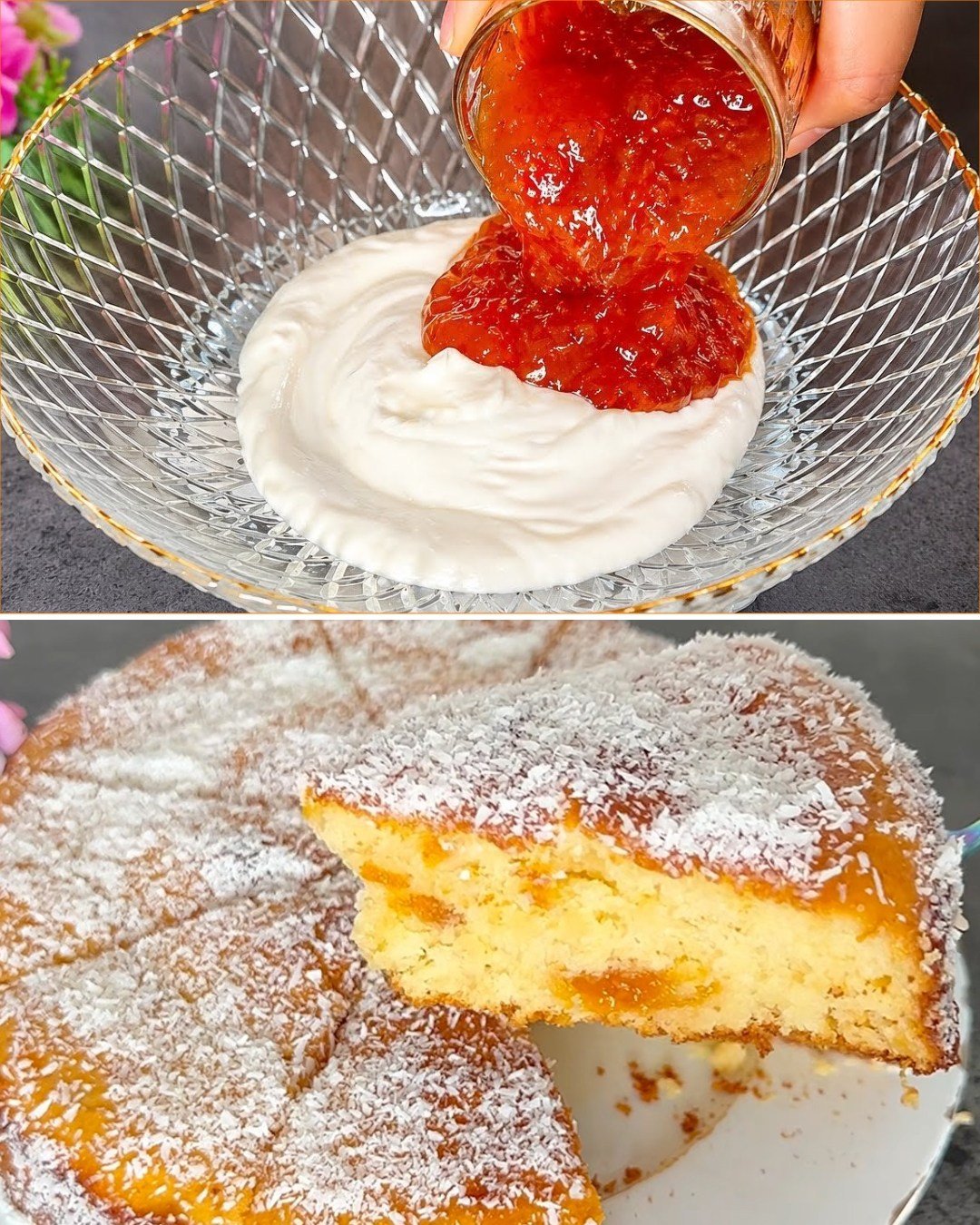 Easy Yogurt Cake with Jam Swirl