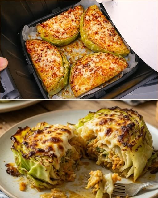 Crispy Cheesy Air-Fried Cabbage: A Quick Side Dish