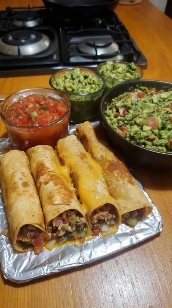 Rolled Taquitos Fresh Salsa and Guacamole