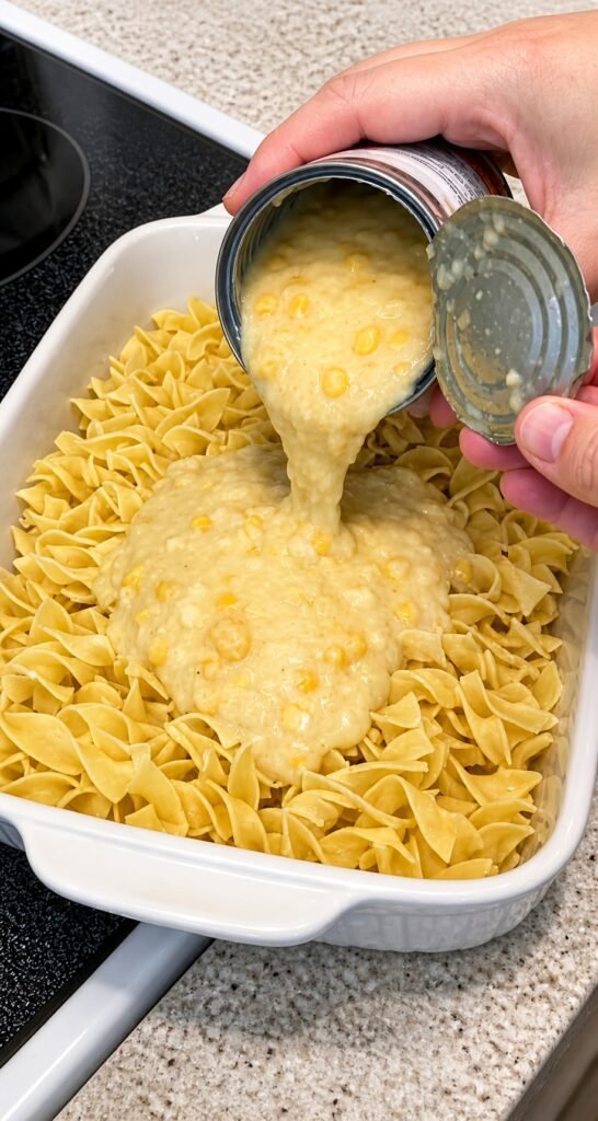 Creamy Corn Noodle Casserole Recipe 🍜