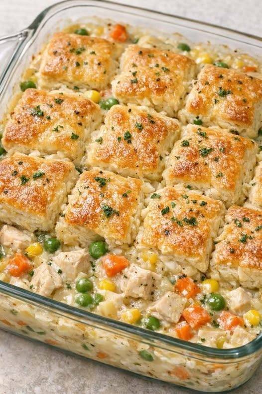 4-Ingredient Chicken Pot Pie Bake