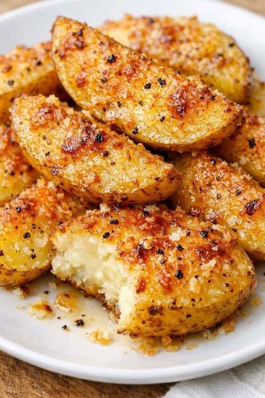 Slow Cooker Parmesan Crusted Potatoes
