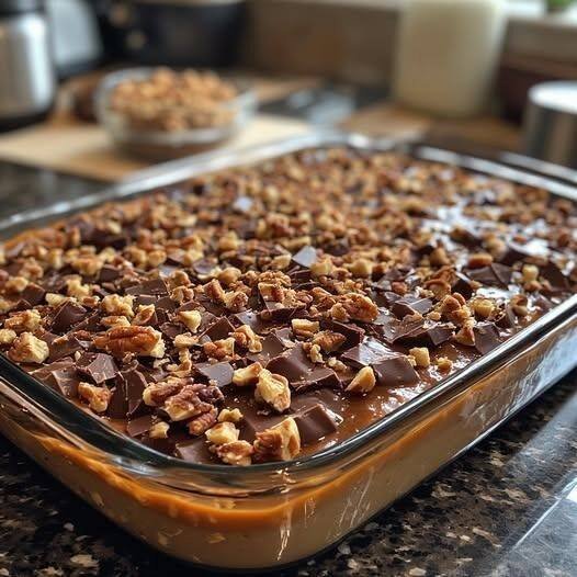 Caramel Chocolate Crunch Bars