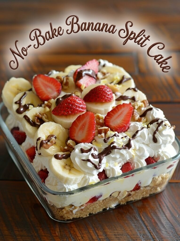 No-Bake Banana Split Cake