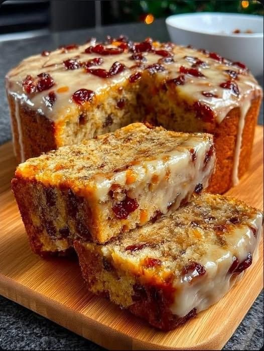 a carrot-cranberry loaf