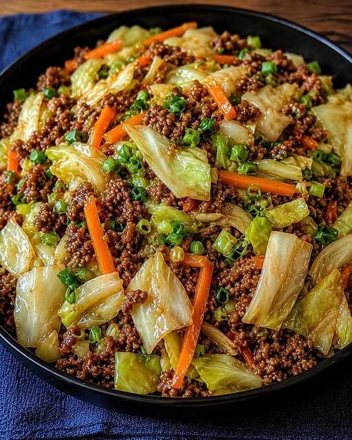 Ground Beef and Cabbage Stir Fry