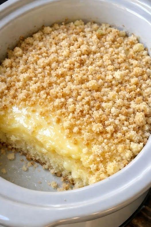 5-Ingredient Slow Cooker Lemon Sponge Pudding