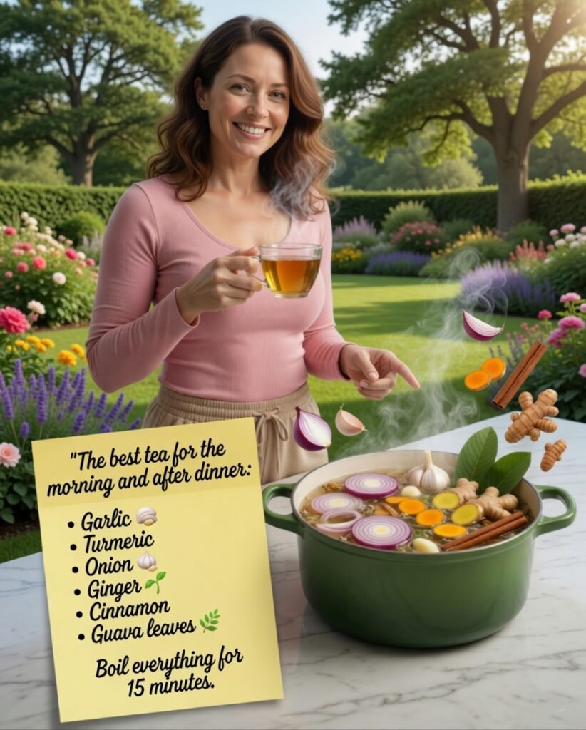 Soothing Natural Evening Infusion: Garlic, Turmeric, Ginger & Guava Leaves