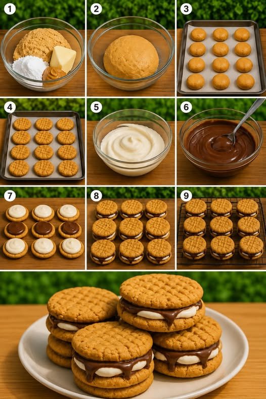 Peanut Butter S’mores Sandwich Cookies 🍪🔥