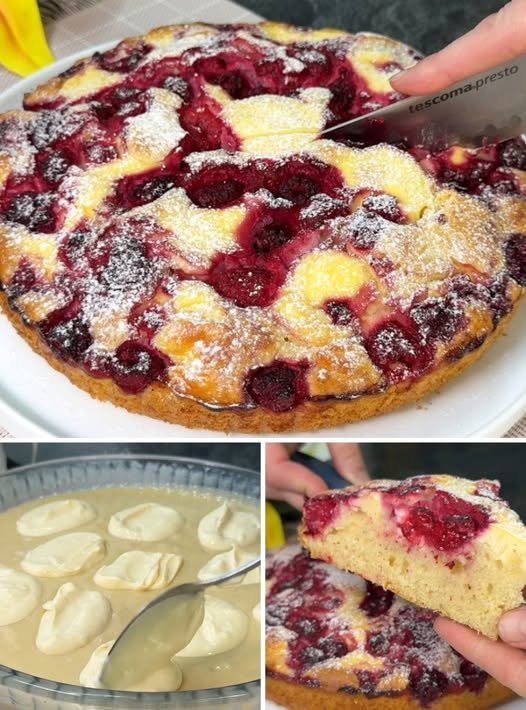 Fluffy Light Cake with Fresh Berries