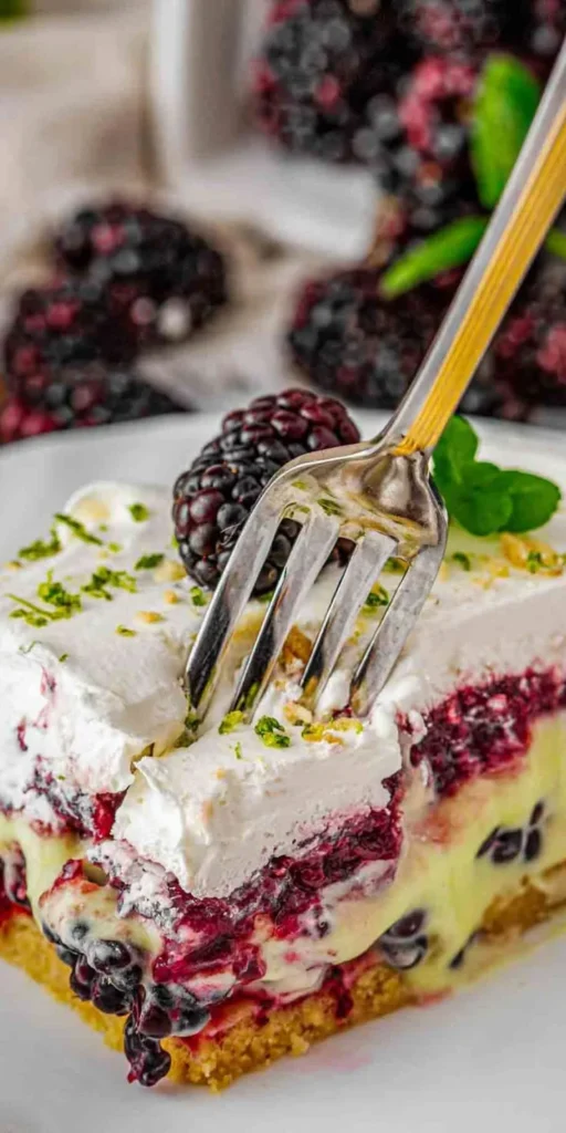 Blackberry Cream Cheese Icebox Dessert Bars