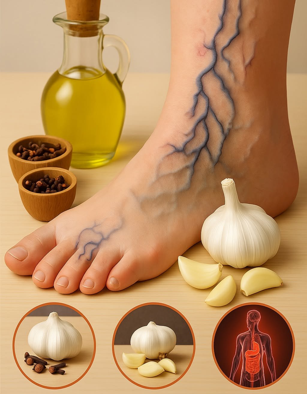 🌿✨ Ancient Garlic, Cloves, and Ginger Elixir: A Natural Remedy to Relieve Leg Pain, Varicose Veins, Rheumatism, and Arthritis