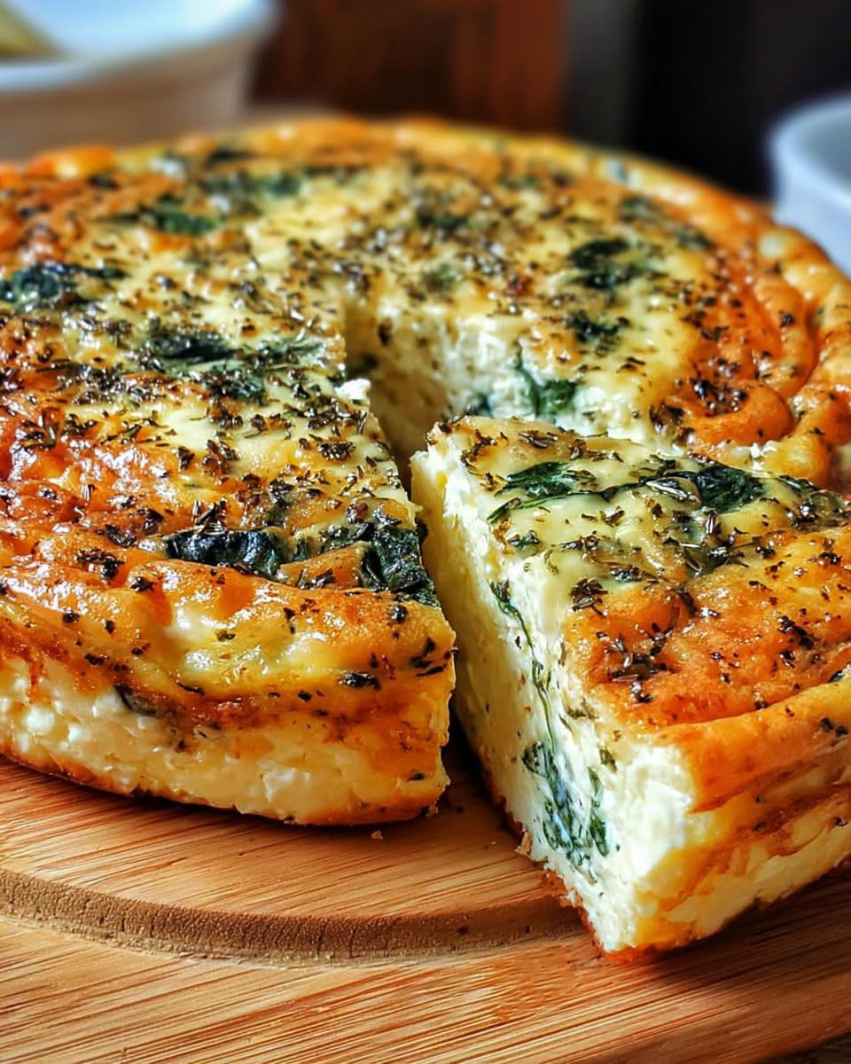 Cottage Cheese & Spinach Crustless Quiche