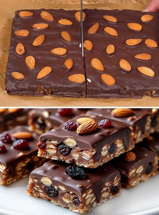 Easy Chewy Chocolate Oat Bars