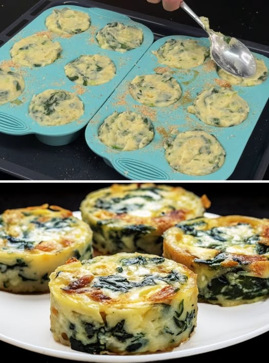 Easy Savory Potato Spinach Muffins