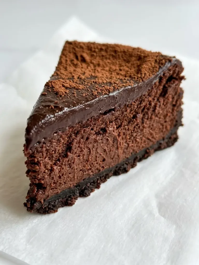 Flourless Chocolate Cottage Cheese Cheesecake – 8 High-Protein Chocolate Slices