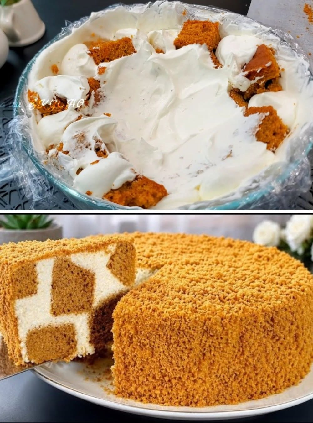Honey Cake Without Rolling