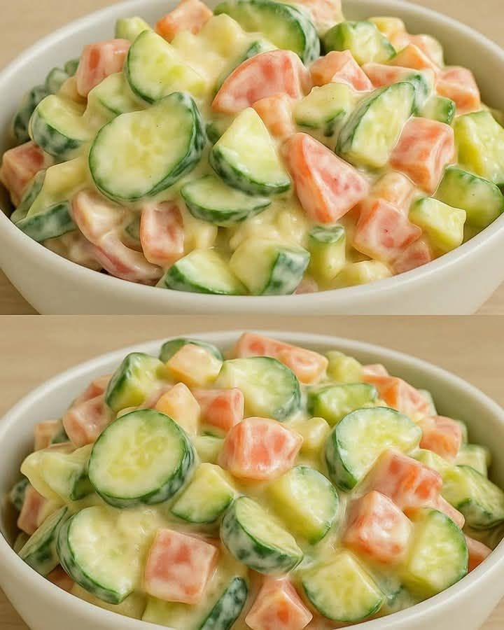 Creamy Cucumber Salad with Vegetables