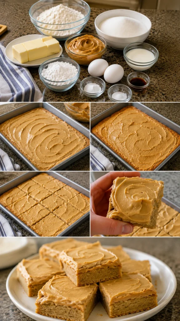 Peanut Butter Frosted Blondies