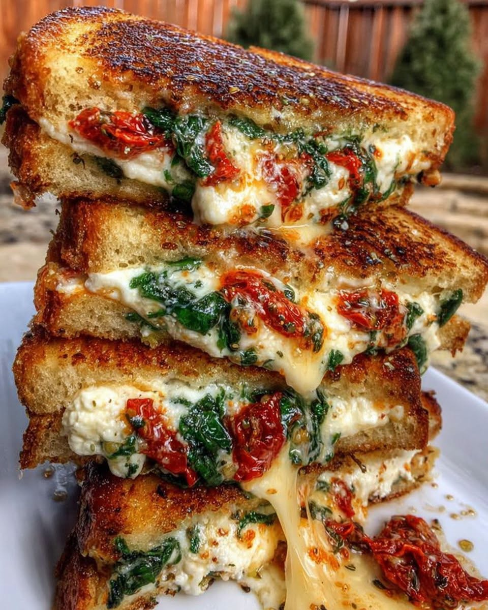 Sun-Dried Tomato, Spinach, and Ricotta Grilled Cheese – Amazing Twist