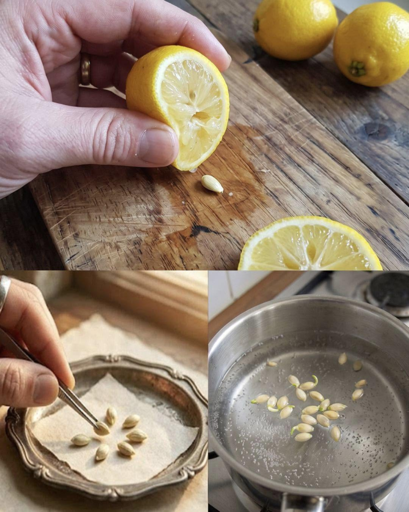 Never throw away the seeds when you squeeze the lemon: they are very useful if you reuse them in this way
