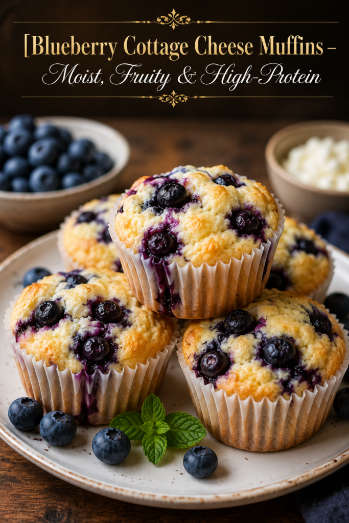 Blueberry Cottage Cheese Muffins – Moist, Fruity & High-Protein