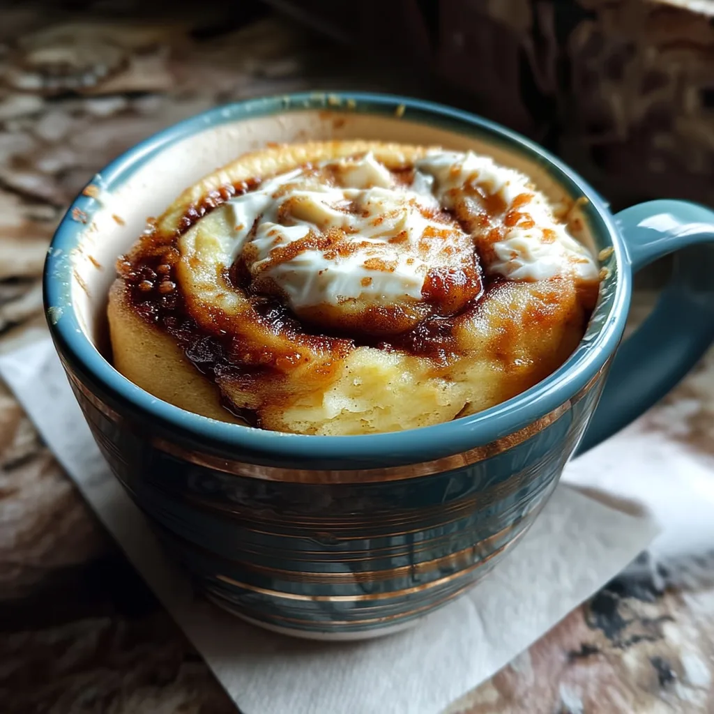5-Minute Cottage Cheese Cinnamon Roll Mug Cake