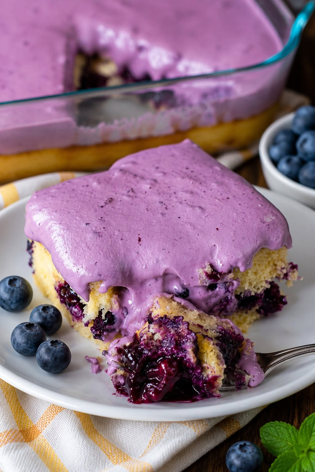 Blueberry Cream Cake with Blueberry Frosting