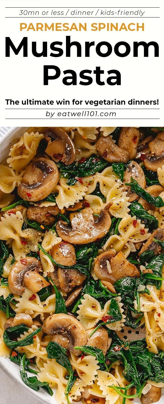 Parmesan Spinach Mushroom Pasta Skillet