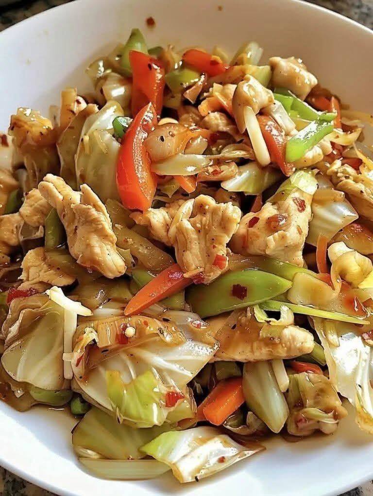 Spicy Chicken and Cabbage Stir-Fry