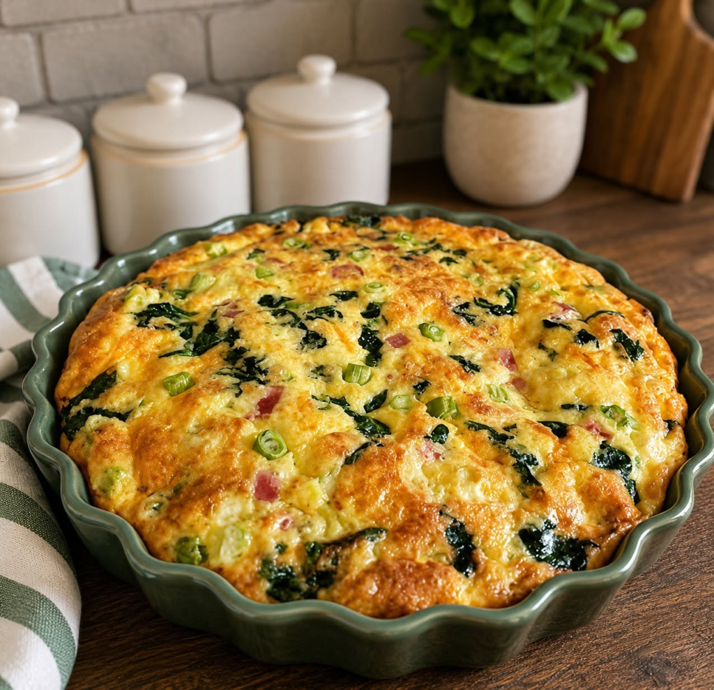 Cheesy Spinach & Veggie Egg Bake