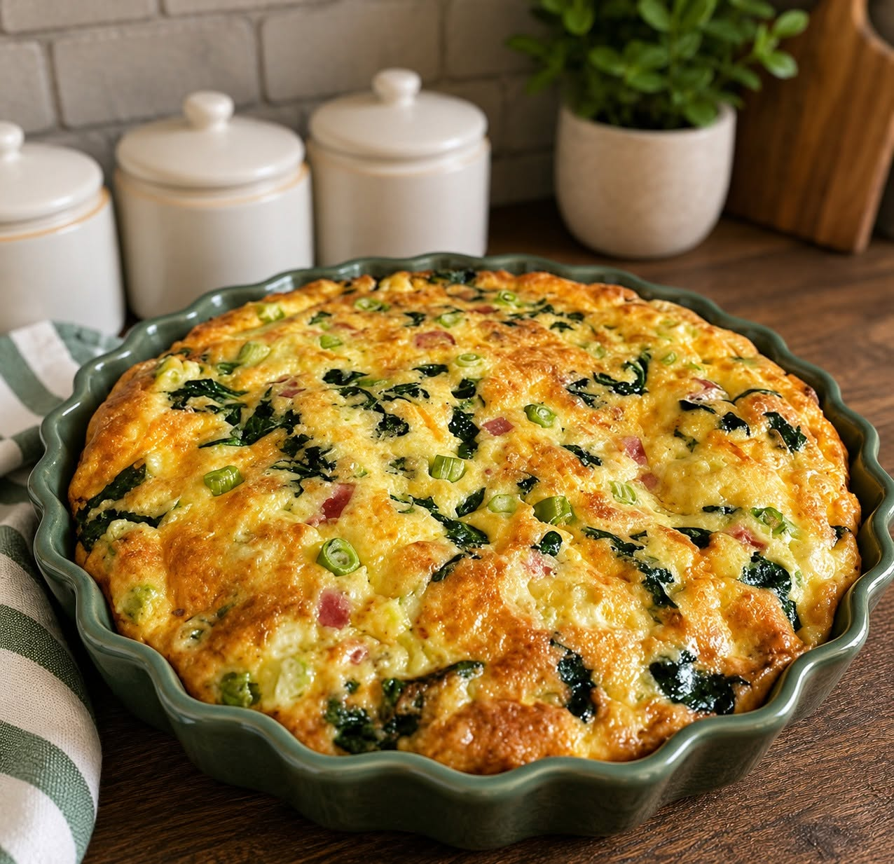 Cheesy Spinach & Veggie Egg Bake
