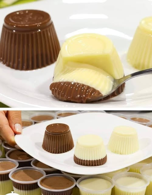 Creamy Chocolate Vanilla Pudding Cups
