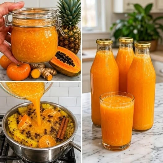 Tropical Anti-Inflammatory Pineapple Papaya Turmeric Smoothie